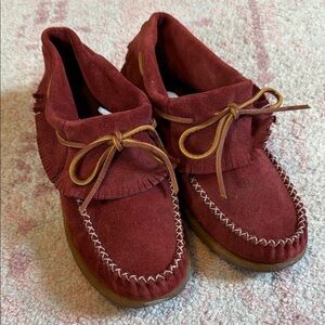 Eastland Women's Burgundy Suede Moccasin Boots
